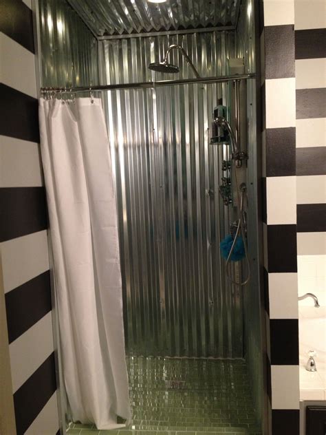 galvanized sheet metal shower walls|corrugated metal outdoor shower walls.